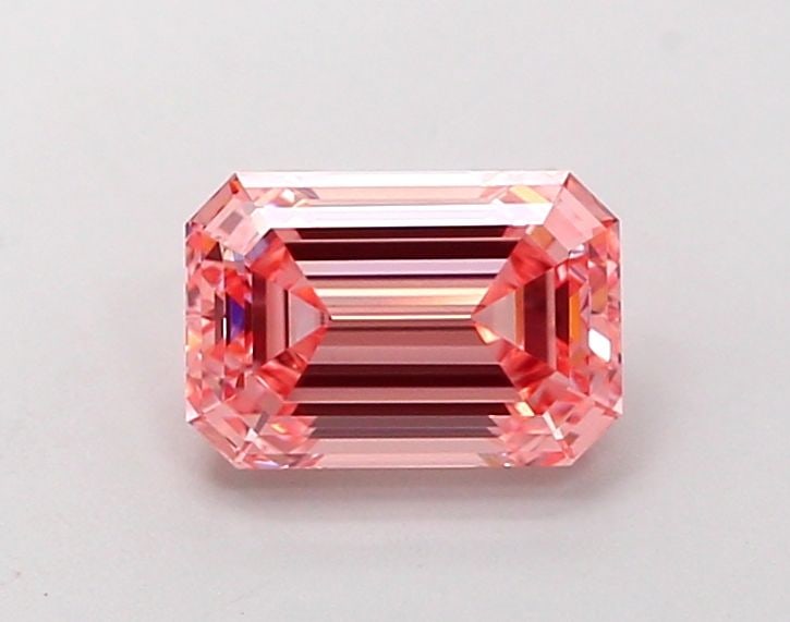 Loose Diamond - EMERALD 1.18ct Fancy Vivid Pink VVS2: Loose Diamond - EMERALD 1.18ct Fancy Vivid Pink VVS2 Source: This is a real non-mined Diamond that has been grown in a lab Shape: EMERALD Carats: 1.18 Color: Fancy Vivid Pink Certification: IGI Video: