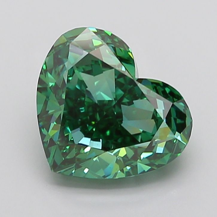 Loose Diamond - HEART 6.1ct Fancy Vivid Green VS1: Loose Diamond - HEART 6.1ct Fancy Vivid Green VS1 Source: This is a real non-mined Diamond that has been grown in a lab Shape: HEART Carats: 6.1 Color: Fancy Vivid Green Certification: IGI The Diamond