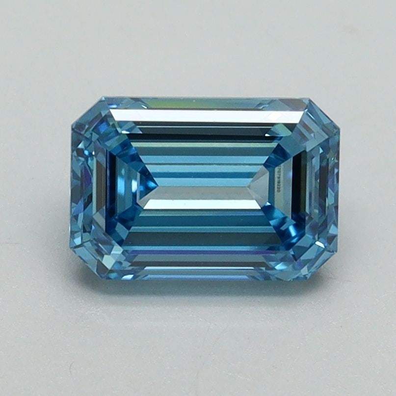 Loose Diamond - EMERALD 1.3ct Fancy Vivid Blue VS1: Loose Diamond - EMERALD 1.3ct Fancy Vivid Blue VS1 Source: This is a real non-mined Diamond that has been grown in a lab Shape: EMERALD Carats: 1.3 Color: Fancy Vivid Blue Certification: IGI Video: