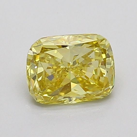 Loose Diamond - CUSHION BRILLIANT 0.63ct Fancy Vivid Yellow SI1: Loose Diamond - CUSHION BRILLIANT 0.63ct Fancy Vivid Yellow SI1 Source: This is a real non-mined Diamond that has been grown in a lab Shape: CUSHION BRILLIANT Carats: 0.63 Color: Fancy Vivid Yellow Ce