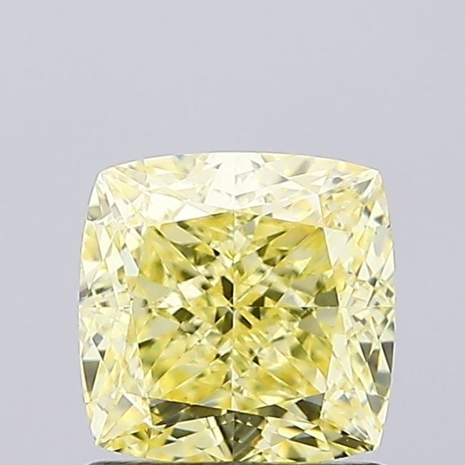 Loose Diamond - CUSHION MODIFIED 1.17ct Fancy Intense Yellow VS1: Loose Diamond - CUSHION MODIFIED 1.17ct Fancy Intense Yellow VS1 Source: This is a real non-mined Diamond that has been grown in a lab Shape: CUSHION MODIFIED Carats: 1.17 Color: Fancy Intense Yellow 