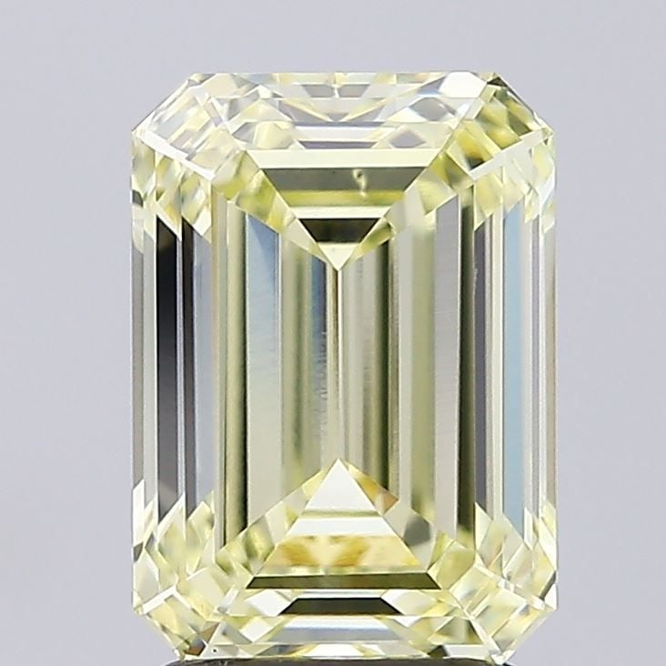 Loose Diamond - EMERALD 2.51ct Fancy Light Yellow VS1: Loose Diamond - EMERALD 2.51ct Fancy Light Yellow VS1 Source: This is a real non-mined Diamond that has been grown in a lab Shape: EMERALD Carats: 2.51 Color: Fancy Light Yellow Certification: IGI Vid