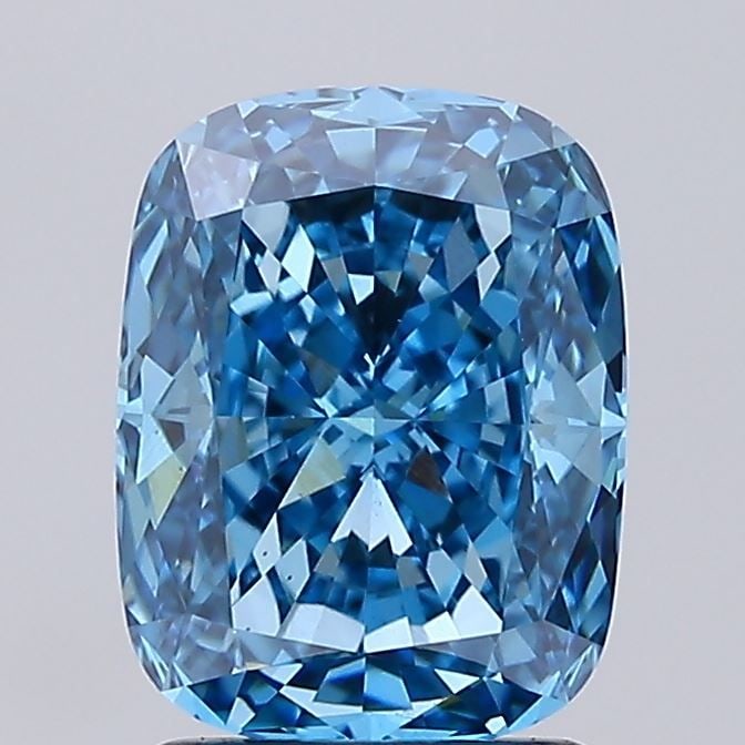 Loose Diamond - CUSHION MODIFIED 2.03ct Fancy Vivid Blue VS1: Loose Diamond - CUSHION MODIFIED 2.03ct Fancy Vivid Blue VS1 Source: This is a real non-mined Diamond that has been grown in a lab Shape: CUSHION MODIFIED Carats: 2.03 Color: Fancy Vivid Blue Certific