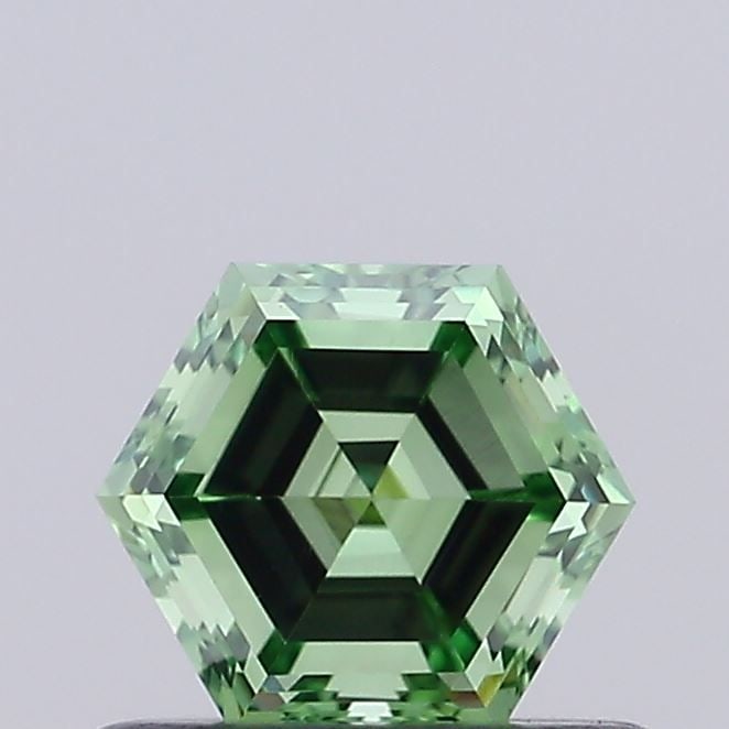 Loose Diamond - HEXAGONAL 0.52ct Fancy Vivid Green VS1: Loose Diamond - HEXAGONAL 0.52ct Fancy Vivid Green VS1 Source: This is a real non-mined Diamond that has been grown in a lab Shape: HEXAGONAL Carats: 0.52 Color: Fancy Vivid Green Certification: NONE 