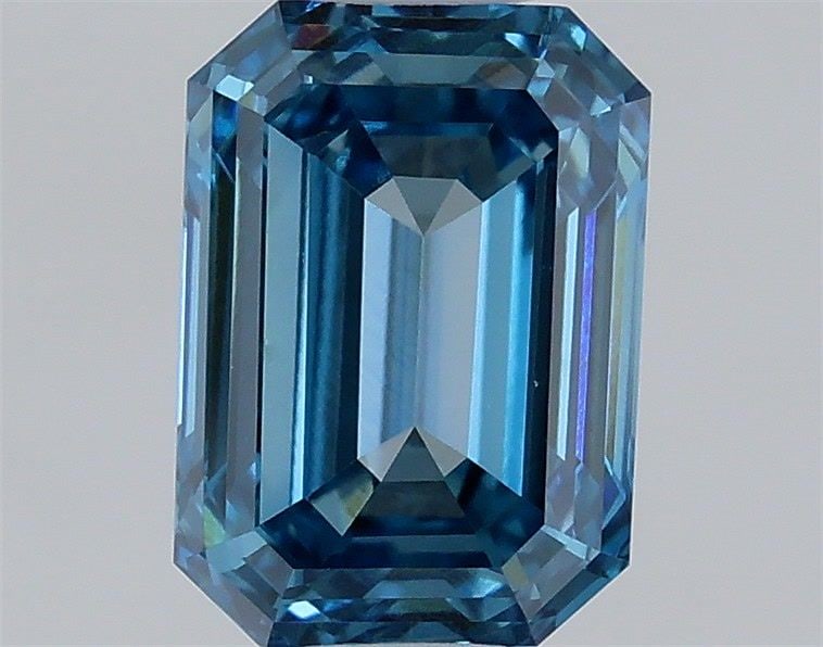 Loose Diamond - EMERALD 0.73ct Fancy Vivid Blue VS2: Loose Diamond - EMERALD 0.73ct Fancy Vivid Blue VS2 Source: This is a real non-mined Diamond that has been grown in a lab Shape: EMERALD Carats: 0.73 Color: Fancy Vivid Blue Certification: IGI Video: