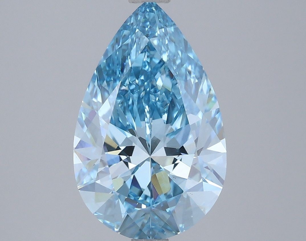 Loose Diamond - PEAR 3.0ct Fancy Vivid Blue VS2: Loose Diamond - PEAR 3.0ct Fancy Vivid Blue VS2 Source: This is a real non-mined Diamond that has been grown in a lab Shape: PEAR Carats: 3.0 Color: Fancy Vivid Blue Certification: IGI Video: