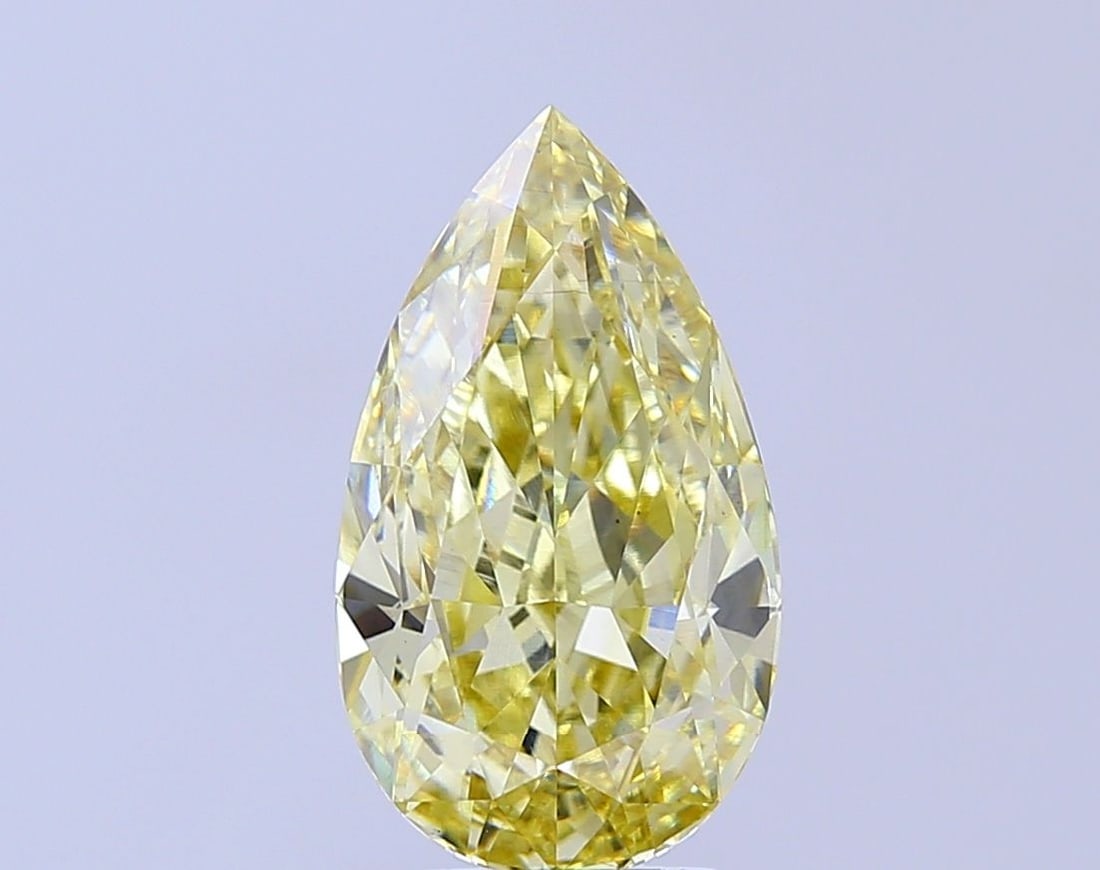 Loose Diamond - PEAR 4.03ct Fancy Intense Yellow VS2: Loose Diamond - PEAR 4.03ct Fancy Intense Yellow VS2 Source: This is a real non-mined Diamond that has been grown in a lab Shape: PEAR Carats: 4.03 Color: Fancy Intense Yellow Certification: IGI Video