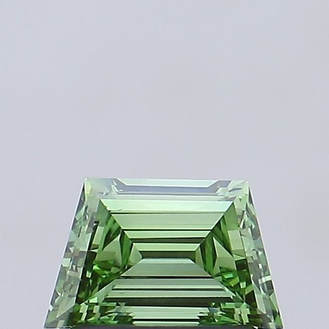 Loose Diamond - TRAPEZOID 0.92ct Fancy Vivid Green VS1: Loose Diamond - TRAPEZOID 0.92ct Fancy Vivid Green VS1 Source: This is a real non-mined Diamond that has been grown in a lab Shape: TRAPEZOID Carats: 0.92 Color: Fancy Vivid Green Certification: NONE 