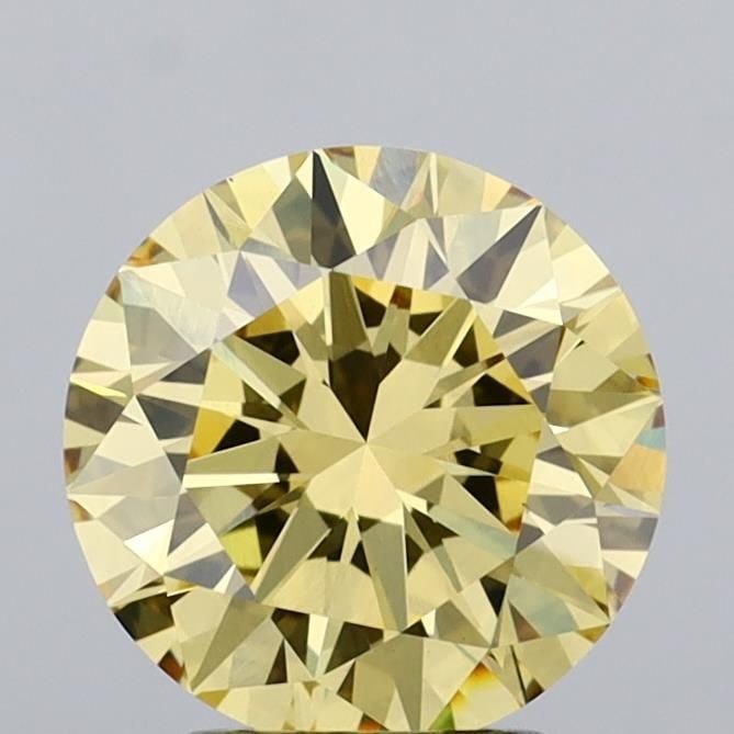 Loose Diamond - ROUND 2.51ct Fancy Yellow VS1: Loose Diamond - ROUND 2.51ct Fancy Yellow VS1 Source: This is a real non-mined Diamond that has been grown in a lab Shape: ROUND Carats: 2.51 Color: Fancy Yellow Certification: IGI Video: