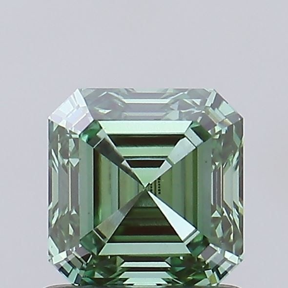 Loose Diamond - ASSCHER 0.97ct Fancy Vivid Green VS1: Loose Diamond - ASSCHER 0.97ct Fancy Vivid Green VS1 Source: This is a real non-mined Diamond that has been grown in a lab Shape: ASSCHER Carats: 0.97 Color: Fancy Vivid Green Certification: IGI Video