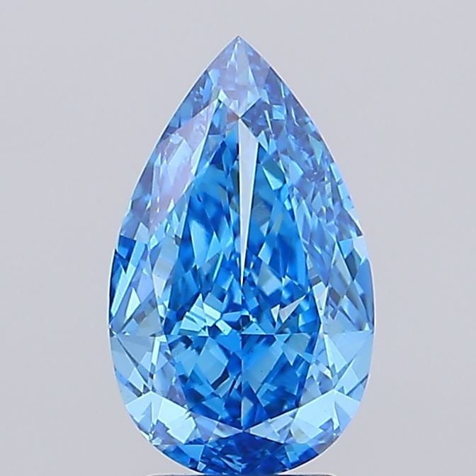 Loose Diamond - PEAR 1.04ct Fancy Vivid Blue VS1: Loose Diamond - PEAR 1.04ct Fancy Vivid Blue VS1 Source: This is a real non-mined Diamond that has been grown in a lab Shape: PEAR Carats: 1.04 Color: Fancy Vivid Blue Certification: NONE Video: