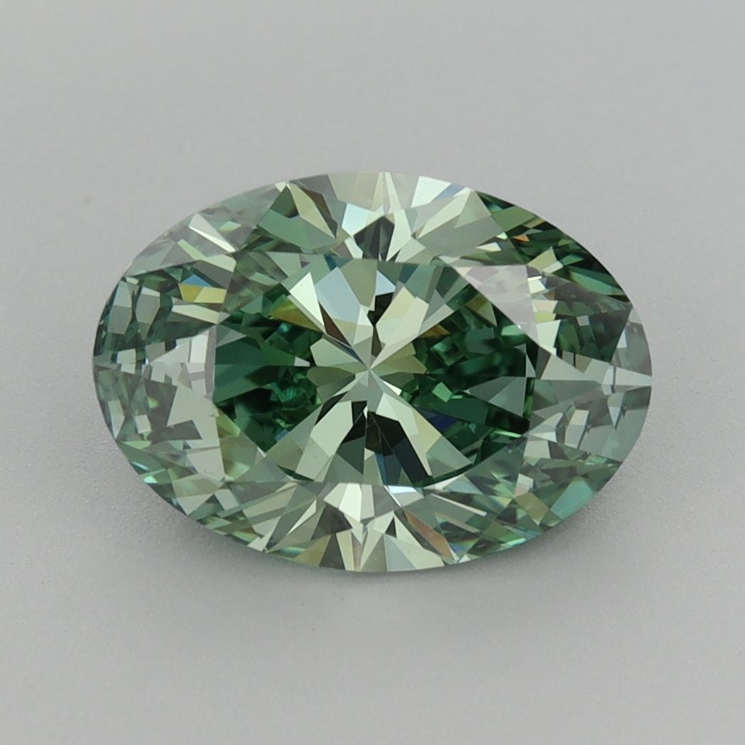 Loose Diamond - OVAL 2.46ct Fancy Vivid Green VVS2: Loose Diamond - OVAL 2.46ct Fancy Vivid Green VVS2 Source: This is a real non-mined Diamond that has been grown in a lab Shape: OVAL Carats: 2.46 Color: Fancy Vivid Green Certification: IGI Video: