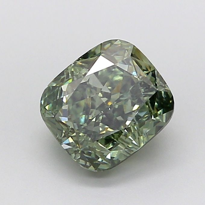 Loose Diamond - CUSHION MODIFIED 2.05ct Fancy Vivid Green VS1: Loose Diamond - CUSHION MODIFIED 2.05ct Fancy Vivid Green VS1 Source: This is a real non-mined Diamond that has been grown in a lab Shape: CUSHION MODIFIED Carats: 2.05 Color: Fancy Vivid Green Certif