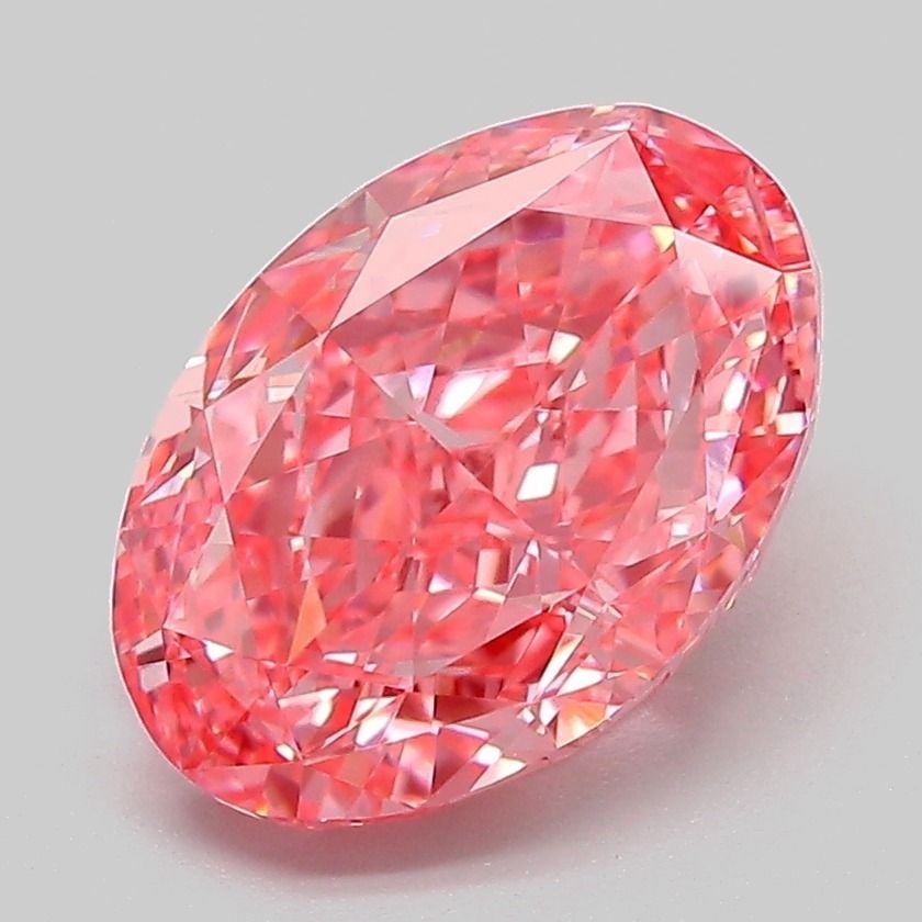 Loose Diamond - OVAL 3.1ct Fancy Vivid Pink VVS2: Loose Diamond - OVAL 3.1ct Fancy Vivid Pink VVS2 Source: This is a real non-mined Diamond that has been grown in a lab Shape: OVAL Carats: 3.1 Color: Fancy Vivid Pink Certification: IGI Video: