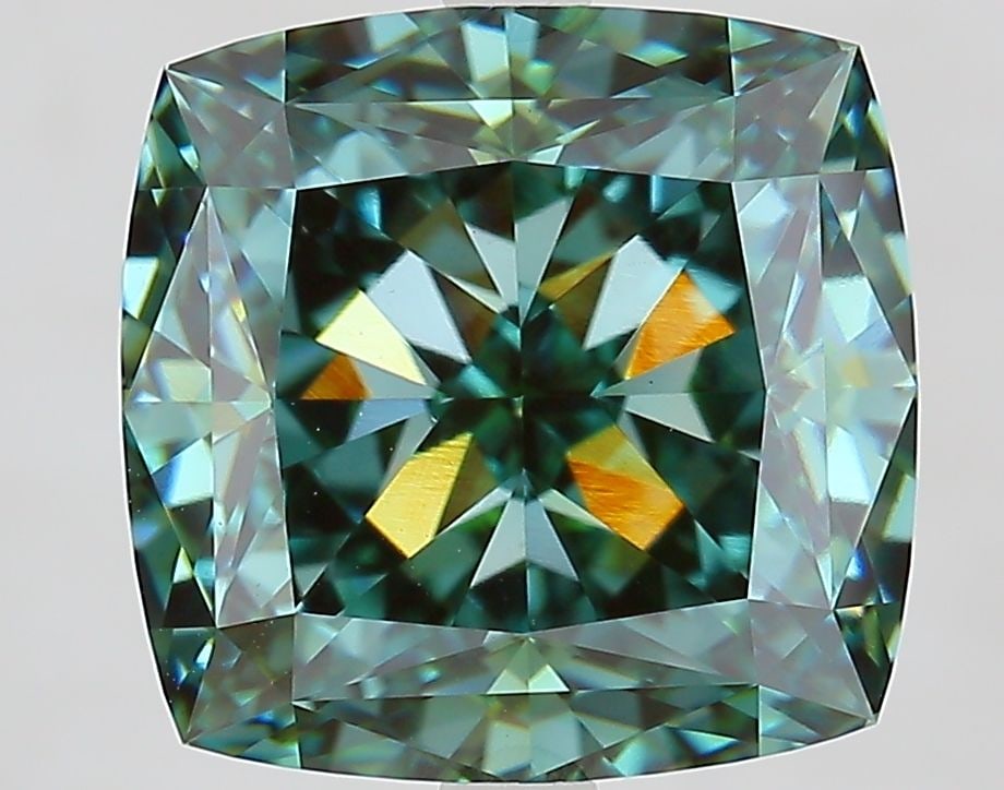 Loose Diamond - CUSHION MODIFIED 7.57ct Fancy Vivid Green VVS2: Loose Diamond - CUSHION MODIFIED 7.57ct Fancy Vivid Green VVS2 Source: This is a real non-mined Diamond that has been grown in a lab Shape: CUSHION MODIFIED Carats: 7.57 Color: Fancy Vivid Green Certi