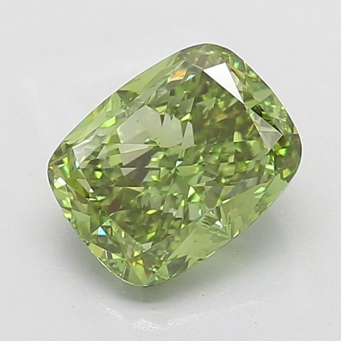 Loose Diamond - CUSHION MODIFIED 4.16ct Fancy Vivid Green VS2: Loose Diamond - CUSHION MODIFIED 4.16ct Fancy Vivid Green VS2 Source: This is a real non-mined Diamond that has been grown in a lab Shape: CUSHION MODIFIED Carats: 4.16 Color: Fancy Vivid Green Certif