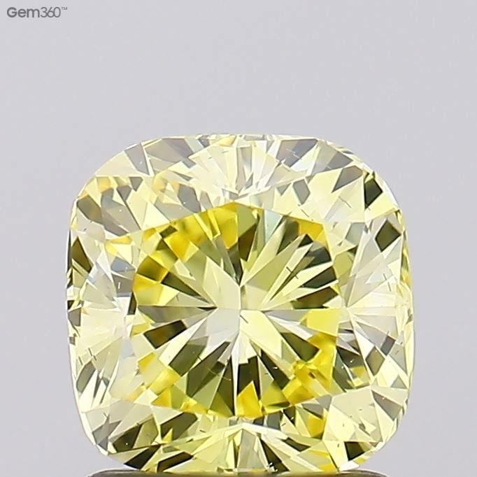 Loose Diamond - CUSHION MODIFIED 1.21ct Fancy Intense Yellow SI1: Loose Diamond - CUSHION MODIFIED 1.21ct Fancy Intense Yellow SI1 Source: This is a real non-mined Diamond that has been grown in a lab Shape: CUSHION MODIFIED Carats: 1.21 Color: Fancy Intense Yellow 