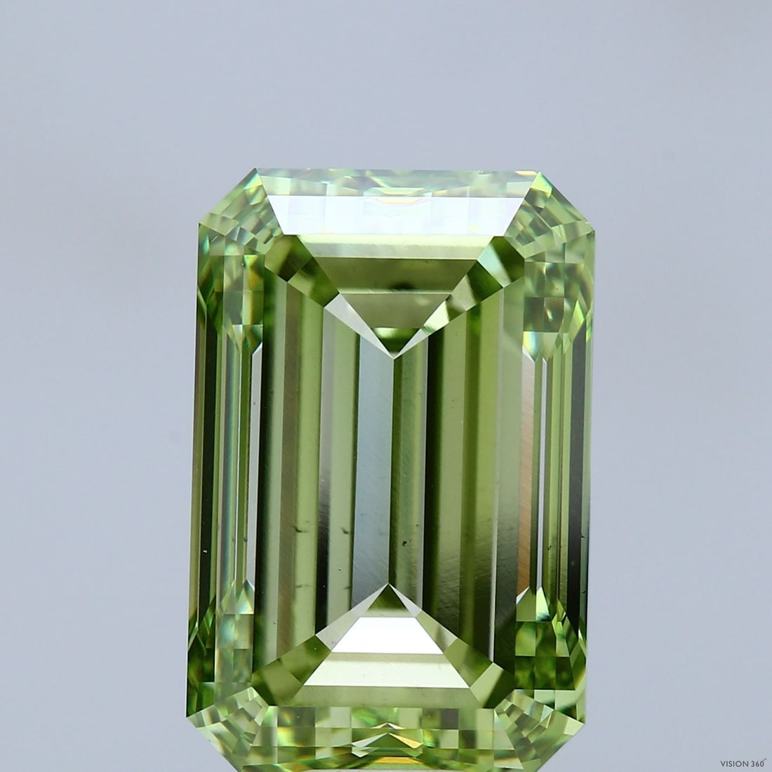 Loose Diamond - EMERALD 19.06ct Fancy Vivid Green VS2: Loose Diamond - EMERALD 19.06ct Fancy Vivid Green VS2 Source: This is a real non-mined Diamond that has been grown in a lab Shape: EMERALD Carats: 19.06 Color: Fancy Vivid Green Certification: IGI