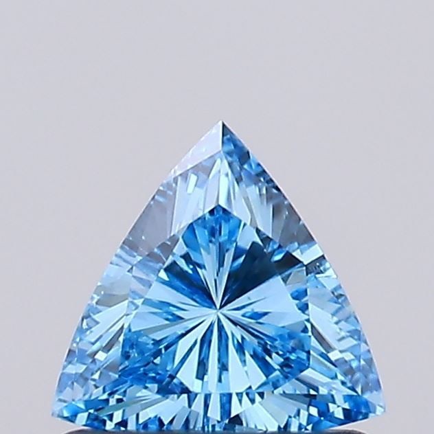 Loose Diamond - TRIANGULAR 0.49ct Fancy Vivid Blue VVS2: Loose Diamond - TRIANGULAR 0.49ct Fancy Vivid Blue VVS2 Source: This is a real non-mined Diamond that has been grown in a lab Shape: TRIANGULAR Carats: 0.49 Color: Fancy Vivid Blue Certification: IGI