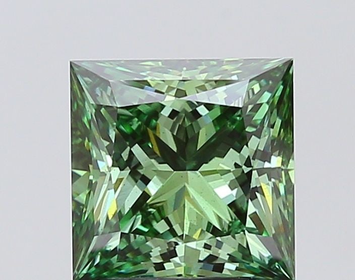 Loose Diamond - PRINCESS 3.0ct Fancy Vivid Green VS2: Loose Diamond - PRINCESS 3.0ct Fancy Vivid Green VS2 Source: This is a real non-mined Diamond that has been grown in a lab Shape: PRINCESS Carats: 3.0 Color: Fancy Vivid Green Certification: IGI Video