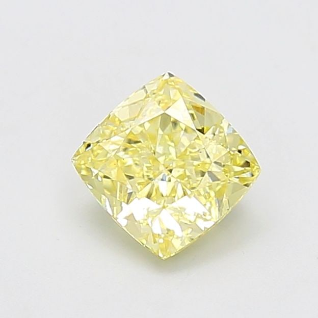 Loose Diamond - CUSHION MODIFIED 1.51ct Fancy Yellow VS1: Loose Diamond - CUSHION MODIFIED 1.51ct Fancy Yellow VS1 Source: This is a real non-mined Diamond that has been grown in a lab Shape: CUSHION MODIFIED Carats: 1.51 Color: Fancy Yellow Certification: I