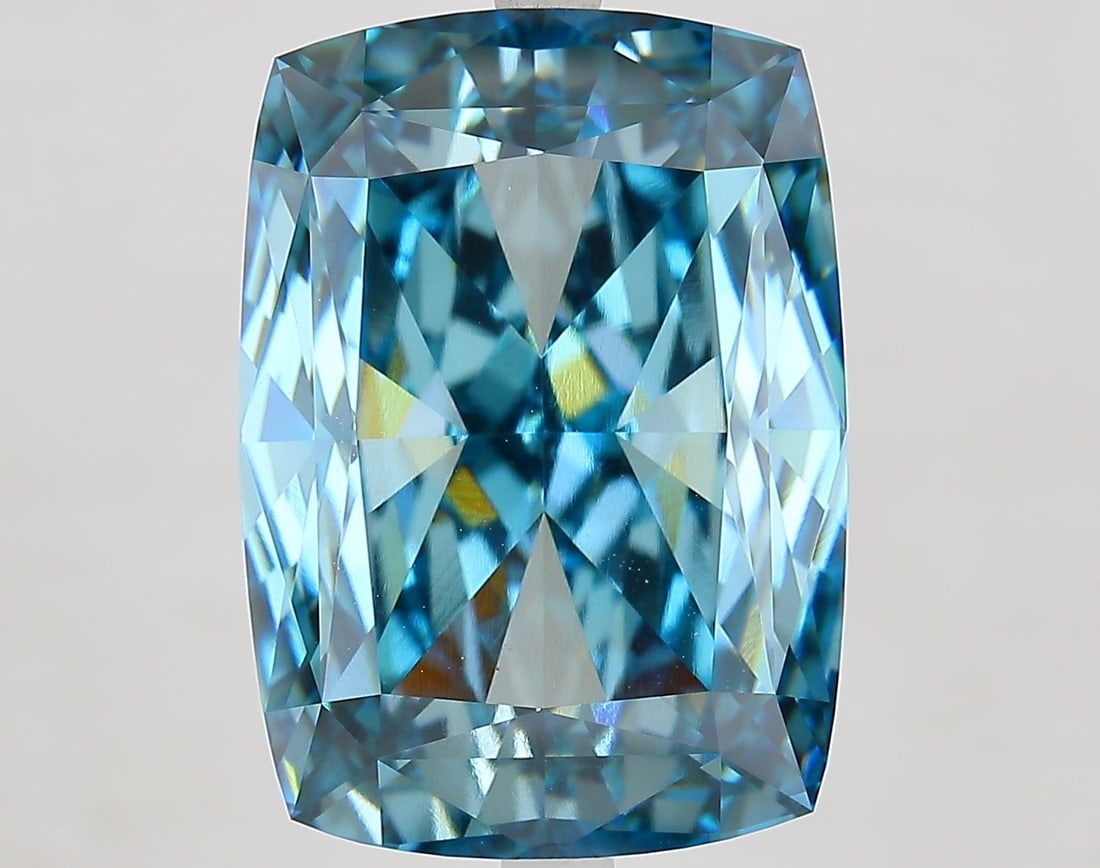 Loose Diamond - CUSHION MODIFIED 15.51ct Fancy Vivid Blue VS1: Loose Diamond - CUSHION MODIFIED 15.51ct Fancy Vivid Blue VS1 Source: This is a real non-mined Diamond that has been grown in a lab Shape: CUSHION MODIFIED Carats: 15.51 Color: Fancy Vivid Blue Certif