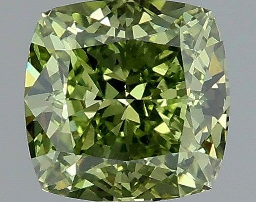 Loose Diamond - CUSHION MODIFIED 1.01ct Fancy Vivid Green VS1: Loose Diamond - CUSHION MODIFIED 1.01ct Fancy Vivid Green VS1 Source: This is a real non-mined Diamond that has been grown in a lab Shape: CUSHION MODIFIED Carats: 1.01 Color: Fancy Vivid Green Certif