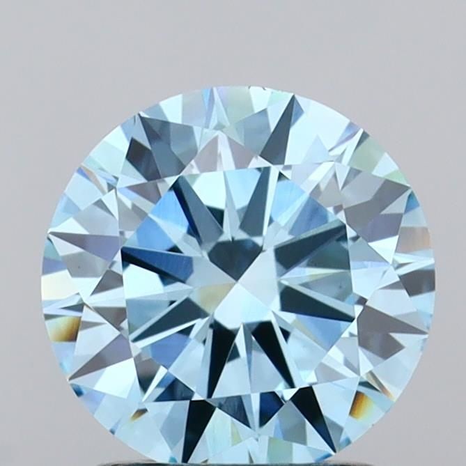 Loose Diamond - ROUND 1.51ct Fancy Vivid Blue VVS2: Loose Diamond - ROUND 1.51ct Fancy Vivid Blue VVS2 Source: This is a real non-mined Diamond that has been grown in a lab Shape: ROUND Carats: 1.51 Color: Fancy Vivid Blue Certification: IGI Video: