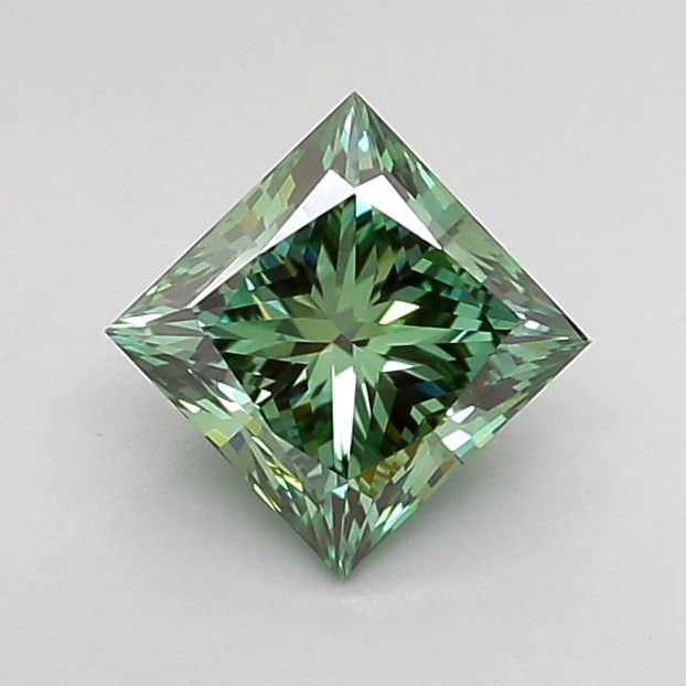 Loose Diamond - PRINCESS 0.98ct Fancy Vivid Green VVS2: Loose Diamond - PRINCESS 0.98ct Fancy Vivid Green VVS2 Source: This is a real non-mined Diamond that has been grown in a lab Shape: PRINCESS Carats: 0.98 Color: Fancy Vivid Green Certification: IGI Vi