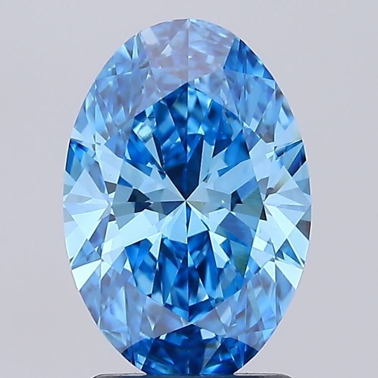 Loose Diamond - OVAL 2.05ct Fancy Vivid Blue VVS2: Loose Diamond - OVAL 2.05ct Fancy Vivid Blue VVS2 Source: This is a real non-mined Diamond that has been grown in a lab Shape: OVAL Carats: 2.05 Color: Fancy Vivid Blue Certification: IGI Video: