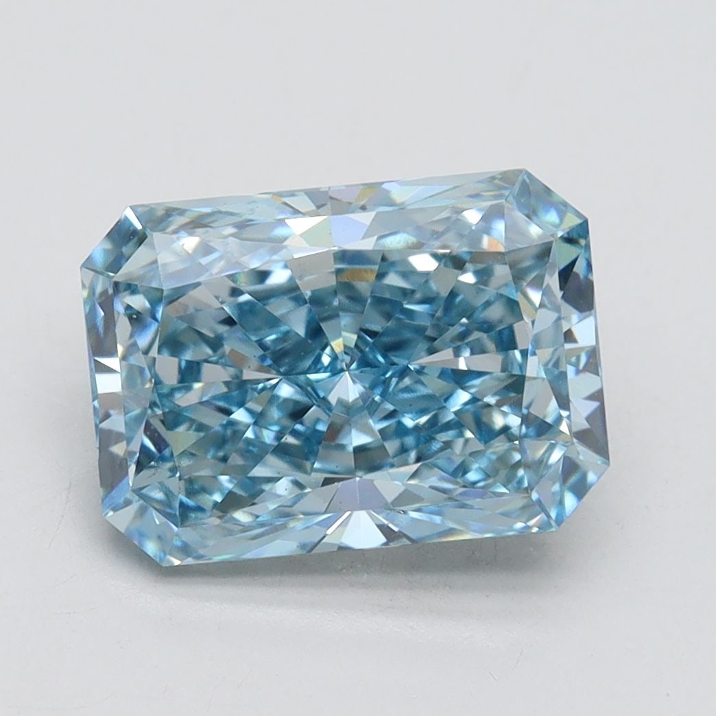 Loose Diamond - RADIANT 3.02ct Fancy Vivid Blue VS2: Loose Diamond - RADIANT 3.02ct Fancy Vivid Blue VS2 Source: This is a real non-mined Diamond that has been grown in a lab Shape: RADIANT Carats: 3.02 Color: Fancy Vivid Blue Certification: IGI Video: