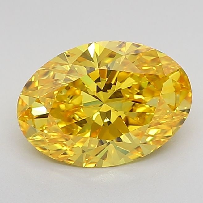 Loose Diamond - OVAL 2.15ct Fancy Vivid Yellow VVS2: Loose Diamond - OVAL 2.15ct Fancy Vivid Yellow VVS2 Source: This is a real non-mined Diamond that has been grown in a lab Shape: OVAL Carats: 2.15 Color: Fancy Vivid Yellow Certification: IGI Video: