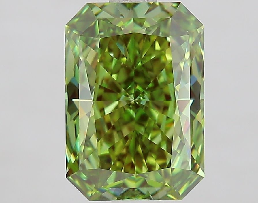 Loose Diamond - RADIANT 2.1ct Fancy Vivid Green VS1: Loose Diamond - RADIANT 2.1ct Fancy Vivid Green VS1 Source: This is a real non-mined Diamond that has been grown in a lab Shape: RADIANT Carats: 2.1 Color: Fancy Vivid Green Certification: IGI Video: