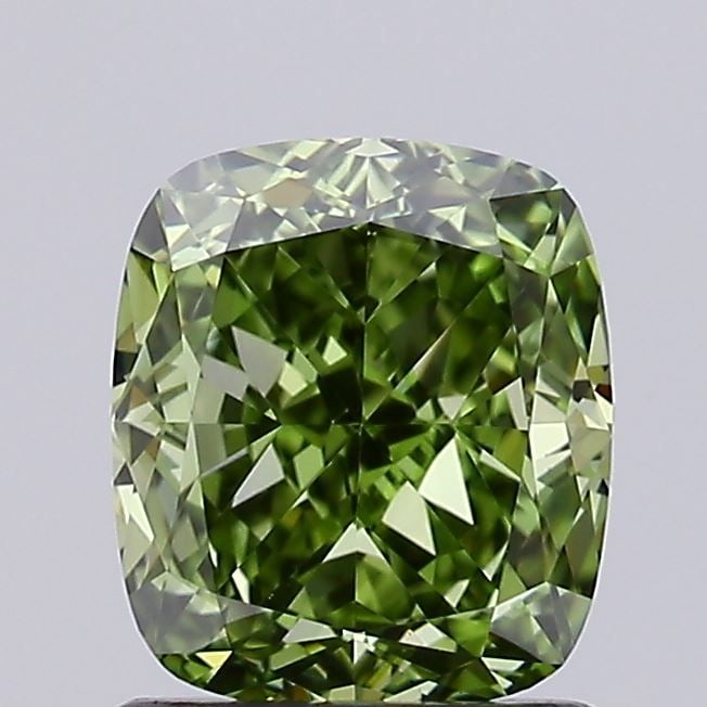 Loose Diamond - CUSHION MODIFIED 1.29ct Fancy Vivid Green VS1: Loose Diamond - CUSHION MODIFIED 1.29ct Fancy Vivid Green VS1 Source: This is a real non-mined Diamond that has been grown in a lab Shape: CUSHION MODIFIED Carats: 1.29 Color: Fancy Vivid Green Certif