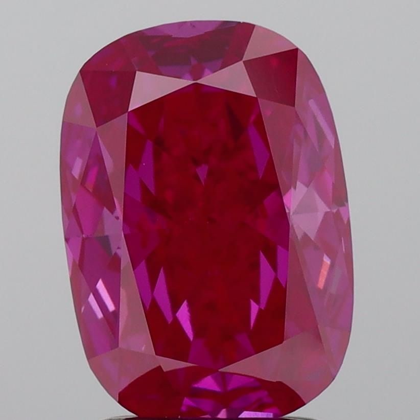 Loose Diamond - CUSHION BRILLIANT 1.96ct Fancy Deep Pink VS1: Loose Diamond - CUSHION BRILLIANT 1.96ct Fancy Deep Pink VS1 Source: This is a real non-mined Diamond that has been grown in a lab Shape: CUSHION BRILLIANT Carats: 1.96 Color: Fancy Deep Pink Certific