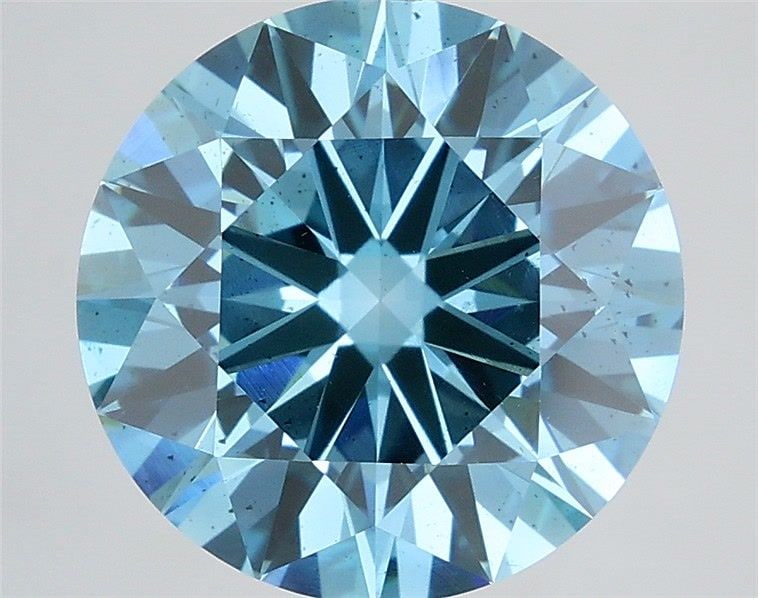 Loose Diamond - ROUND 5.08ct Fancy Vivid Blue SI1: Loose Diamond - ROUND 5.08ct Fancy Vivid Blue SI1 Source: This is a real non-mined Diamond that has been grown in a lab Shape: ROUND Carats: 5.08 Color: Fancy Vivid Blue Certification: IGI Video: