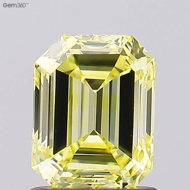 Loose Diamond - EMERALD 1.0ct Fancy Intense Yellow VVS2: Loose Diamond - EMERALD 1.0ct Fancy Intense Yellow VVS2 Source: This is a real non-mined Diamond that has been grown in a lab Shape: EMERALD Carats: 1.0 Color: Fancy Intense Yellow Certification: IGI 