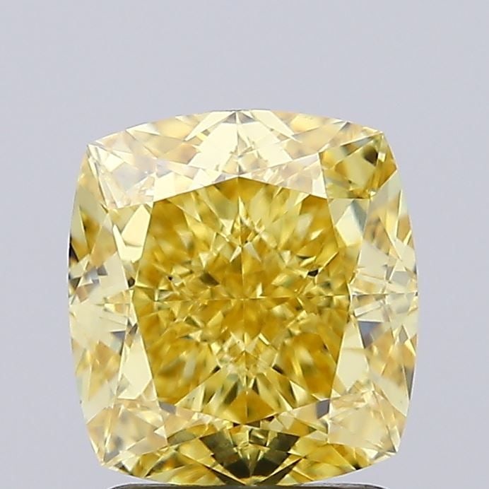 Loose Diamond - CUSHION MODIFIED 2.15ct Fancy Intense Yellow VVS2: Loose Diamond - CUSHION MODIFIED 2.15ct Fancy Intense Yellow VVS2 Source: This is a real non-mined Diamond that has been grown in a lab Shape: CUSHION MODIFIED Carats: 2.15 Color: Fancy Intense Yellow