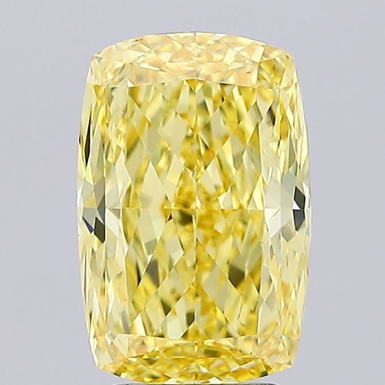 Loose Diamond - CUSHION MODIFIED 4.01ct Fancy Vivid Yellow VS1: Loose Diamond - CUSHION MODIFIED 4.01ct Fancy Vivid Yellow VS1 Source: This is a real non-mined Diamond that has been grown in a lab Shape: CUSHION MODIFIED Carats: 4.01 Color: Fancy Vivid Yellow Cert