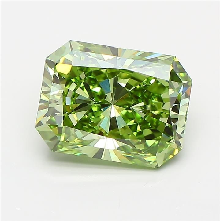 Loose Diamond - RADIANT 2.5ct Fancy Vivid Green VS1: Loose Diamond - RADIANT 2.5ct Fancy Vivid Green VS1 Source: This is a real non-mined Diamond that has been grown in a lab Shape: RADIANT Carats: 2.5 Color: Fancy Vivid Green Certification: IGI Video: