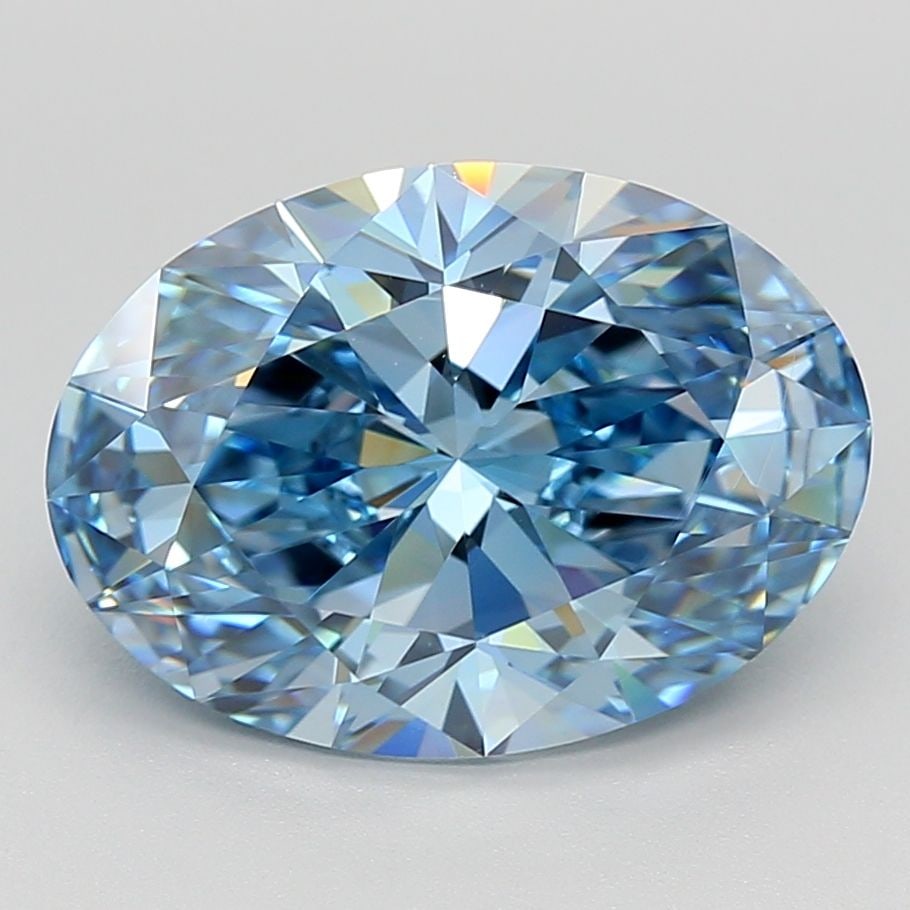 Loose Diamond - OVAL 4.6ct Fancy Vivid Blue VS2: Loose Diamond - OVAL 4.6ct Fancy Vivid Blue VS2 Source: This is a real non-mined Diamond that has been grown in a lab Shape: OVAL Carats: 4.6 Color: Fancy Vivid Blue Certification: IGI Video: