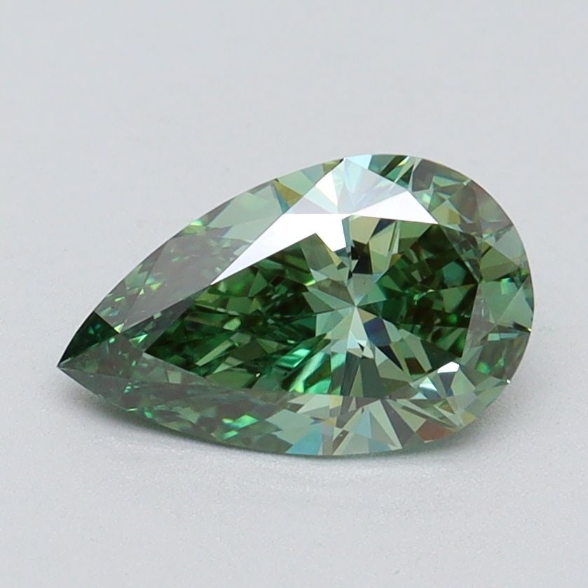 Loose Diamond - PEAR 1.02ct Fancy Vivid Green VVS2: Loose Diamond - PEAR 1.02ct Fancy Vivid Green VVS2 Source: This is a real non-mined Diamond that has been grown in a lab Shape: PEAR Carats: 1.02 Color: Fancy Vivid Green Certification: IGI Video: