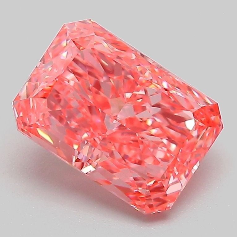 Loose Diamond - RADIANT 2.09ct Fancy Vivid Pink VVS2: Loose Diamond - RADIANT 2.09ct Fancy Vivid Pink VVS2 Source: This is a real non-mined Diamond that has been grown in a lab Shape: RADIANT Carats: 2.09 Color: Fancy Vivid Pink Certification: IGI Video: