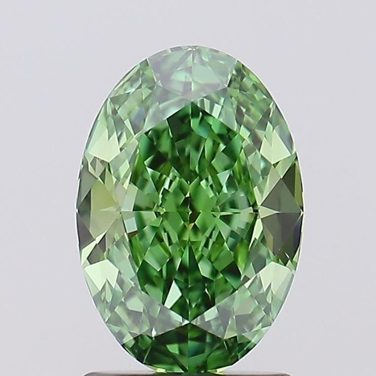 Loose Diamond - OVAL 1.53ct Fancy Vivid Green VVS2: Loose Diamond - OVAL 1.53ct Fancy Vivid Green VVS2 Source: This is a real non-mined Diamond that has been grown in a lab Shape: OVAL Carats: 1.53 Color: Fancy Vivid Green Certification: IGI Video: