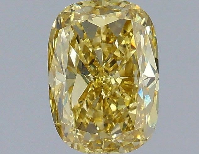 Loose Diamond - CUSHION MODIFIED 1.05ct Fancy Intense Yellow VS1: Loose Diamond - CUSHION MODIFIED 1.05ct Fancy Intense Yellow VS1 Source: This is a real non-mined Diamond that has been grown in a lab Shape: CUSHION MODIFIED Carats: 1.05 Color: Fancy Intense Yellow 