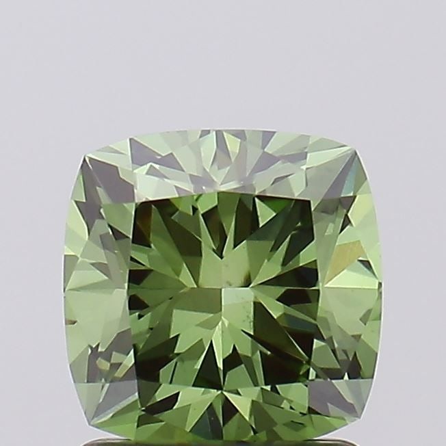 Loose Diamond - CUSHION MODIFIED 1.56ct Fancy Vivid Green VS2: Loose Diamond - CUSHION MODIFIED 1.56ct Fancy Vivid Green VS2 Source: This is a real non-mined Diamond that has been grown in a lab Shape: CUSHION MODIFIED Carats: 1.56 Color: Fancy Vivid Green Certif