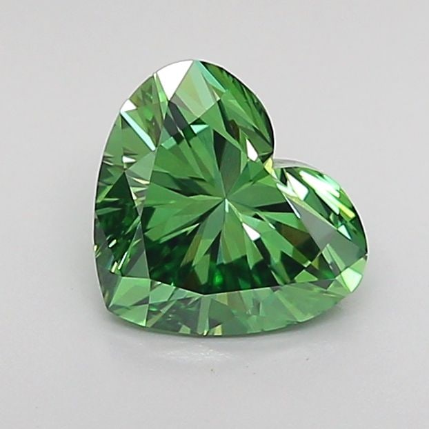 Loose Diamond - HEART 1.05ct Fancy Vivid Green VVS2: Loose Diamond - HEART 1.05ct Fancy Vivid Green VVS2 Source: This is a real non-mined Diamond that has been grown in a lab Shape: HEART Carats: 1.05 Color: Fancy Vivid Green Certification: IGI Video: