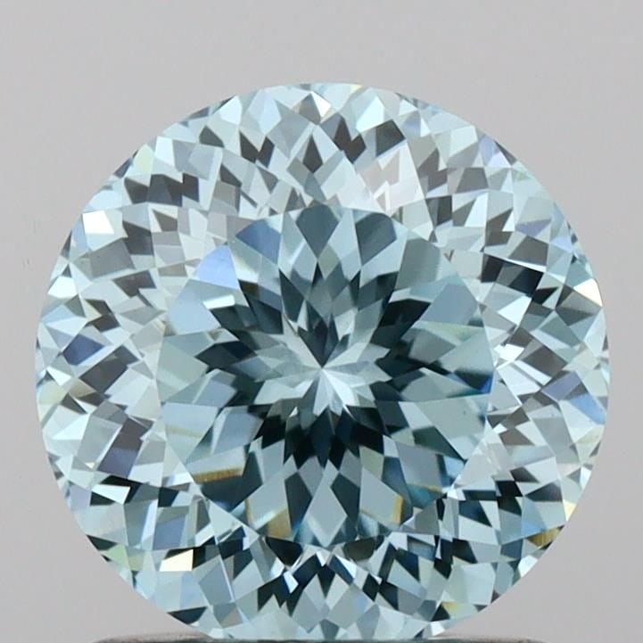Loose Diamond - ROUND 1.31ct Fancy Intense Greenish Blue VVS2: Loose Diamond - ROUND 1.31ct Fancy Intense Greenish Blue VVS2 Source: This is a real non-mined Diamond that has been grown in a lab Shape: ROUND Carats: 1.31 Color: Fancy Intense Greenish Blue Certifi