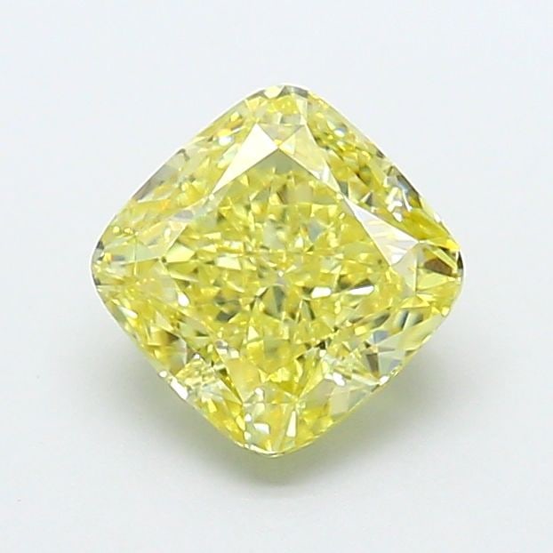 Loose Diamond - CUSHION MODIFIED 1.55ct Fancy Vivid Yellow VVS2: Loose Diamond - CUSHION MODIFIED 1.55ct Fancy Vivid Yellow VVS2 Source: This is a real non-mined Diamond that has been grown in a lab Shape: CUSHION MODIFIED Carats: 1.55 Color: Fancy Vivid Yellow Cer