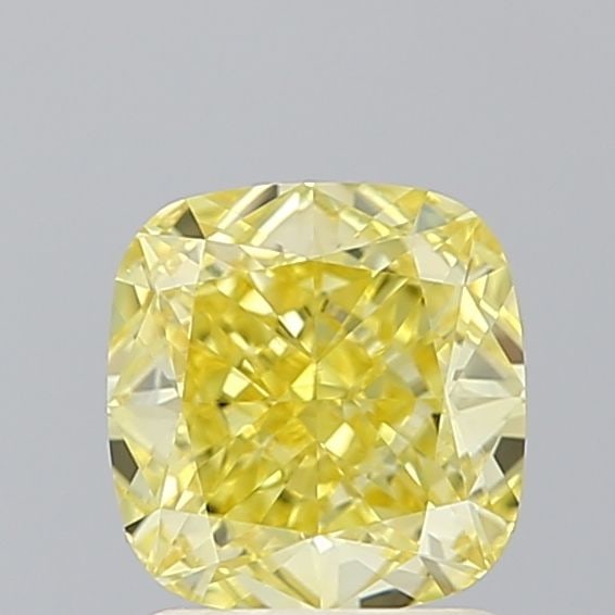 Loose Diamond - CUSHION BRILLIANT 1.55ct Fancy Vivid Yellow VVS2: Loose Diamond - CUSHION BRILLIANT 1.55ct Fancy Vivid Yellow VVS2 Source: This is a real non-mined Diamond that has been grown in a lab Shape: CUSHION BRILLIANT Carats: 1.55 Color: Fancy Vivid Yellow C